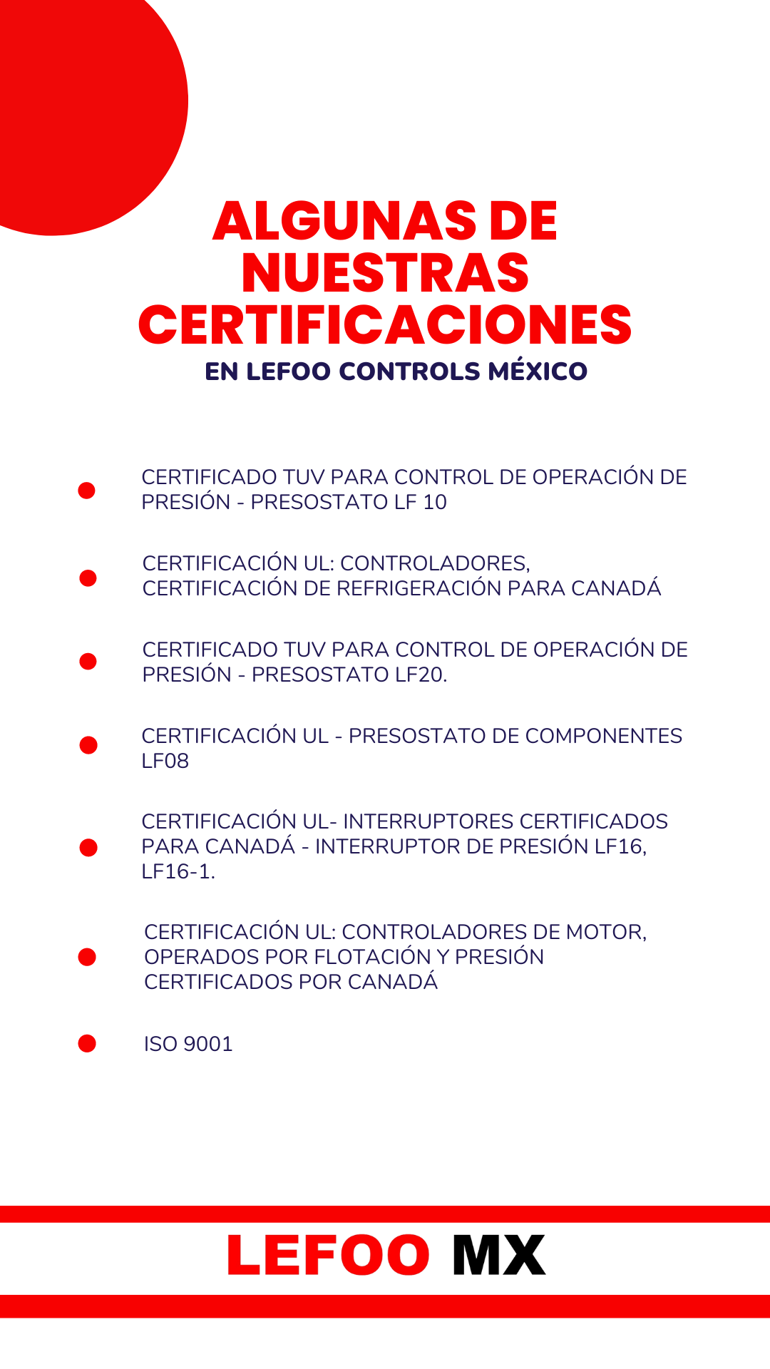 LEFOO Controls México Empresa Certificada